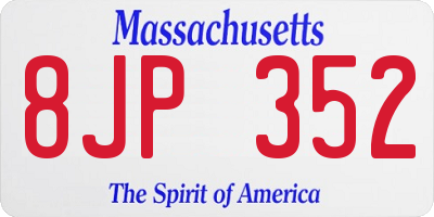 MA license plate 8JP352