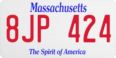 MA license plate 8JP424