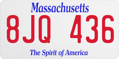 MA license plate 8JQ436
