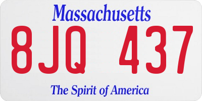 MA license plate 8JQ437