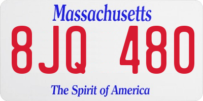 MA license plate 8JQ480