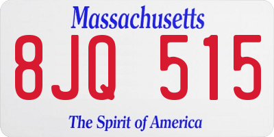 MA license plate 8JQ515