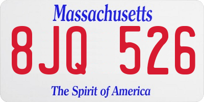 MA license plate 8JQ526