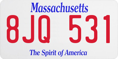 MA license plate 8JQ531
