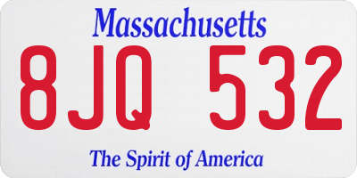 MA license plate 8JQ532