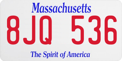 MA license plate 8JQ536
