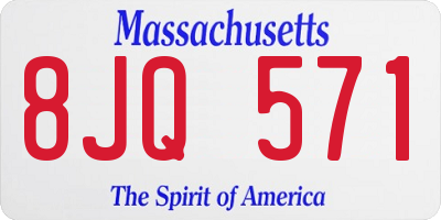 MA license plate 8JQ571