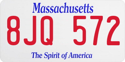 MA license plate 8JQ572