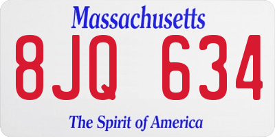MA license plate 8JQ634
