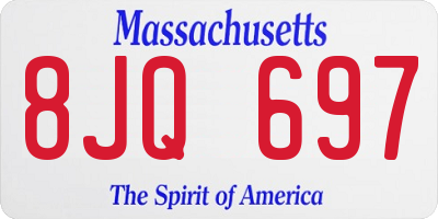 MA license plate 8JQ697
