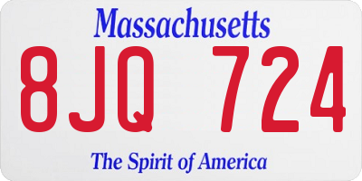 MA license plate 8JQ724