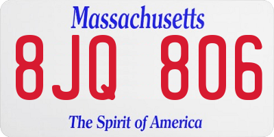 MA license plate 8JQ806