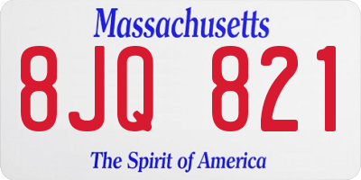 MA license plate 8JQ821