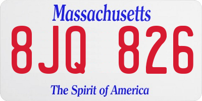 MA license plate 8JQ826