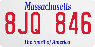 MA license plate 8JQ846