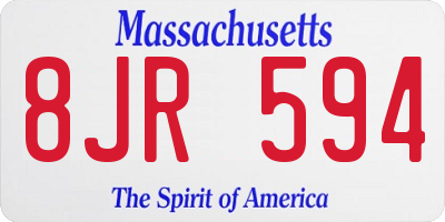 MA license plate 8JR594
