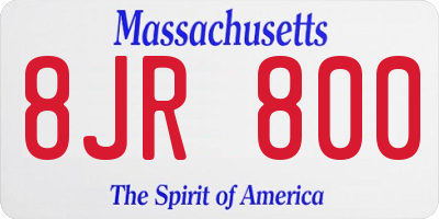 MA license plate 8JR800