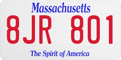 MA license plate 8JR801