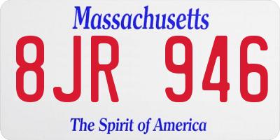MA license plate 8JR946
