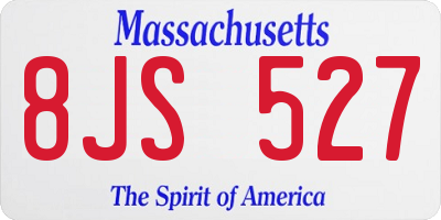 MA license plate 8JS527