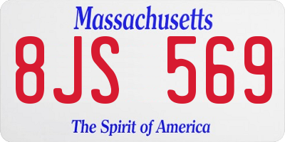 MA license plate 8JS569