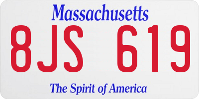 MA license plate 8JS619