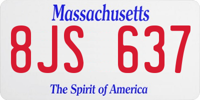 MA license plate 8JS637