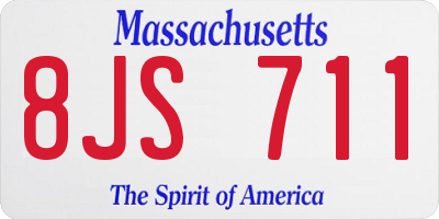 MA license plate 8JS711