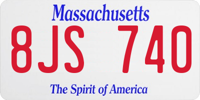 MA license plate 8JS740