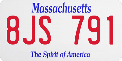 MA license plate 8JS791