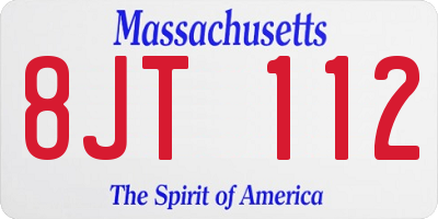 MA license plate 8JT112