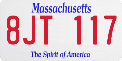 MA license plate 8JT117
