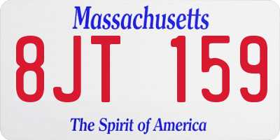 MA license plate 8JT159