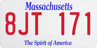 MA license plate 8JT171
