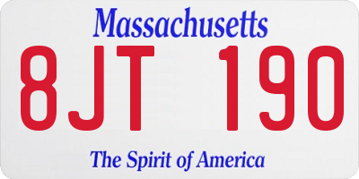 MA license plate 8JT190