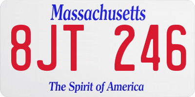MA license plate 8JT246