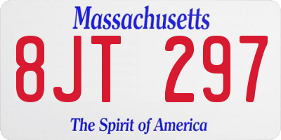 MA license plate 8JT297