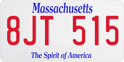 MA license plate 8JT515