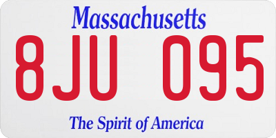MA license plate 8JU095