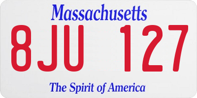MA license plate 8JU127