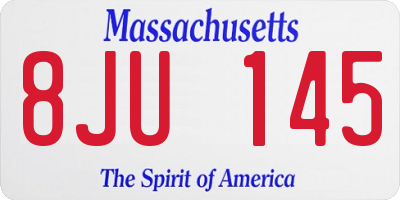 MA license plate 8JU145