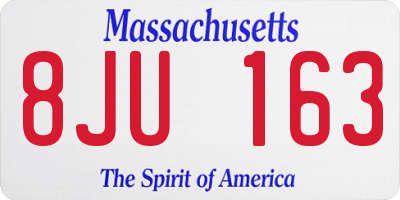 MA license plate 8JU163
