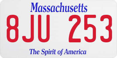 MA license plate 8JU253