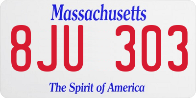 MA license plate 8JU303