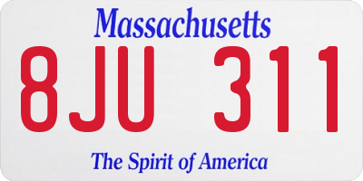 MA license plate 8JU311