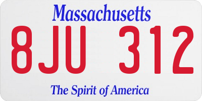 MA license plate 8JU312