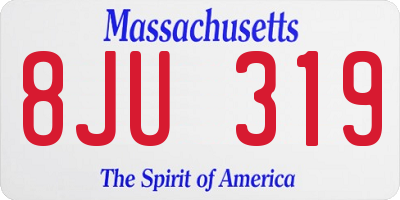 MA license plate 8JU319