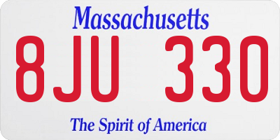 MA license plate 8JU330