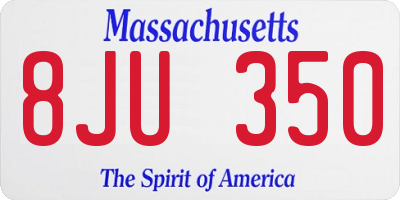MA license plate 8JU350