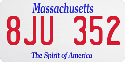 MA license plate 8JU352